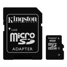 Карта пам'яті Kingston microSDHC 4GB Class 4+ SD адаптер